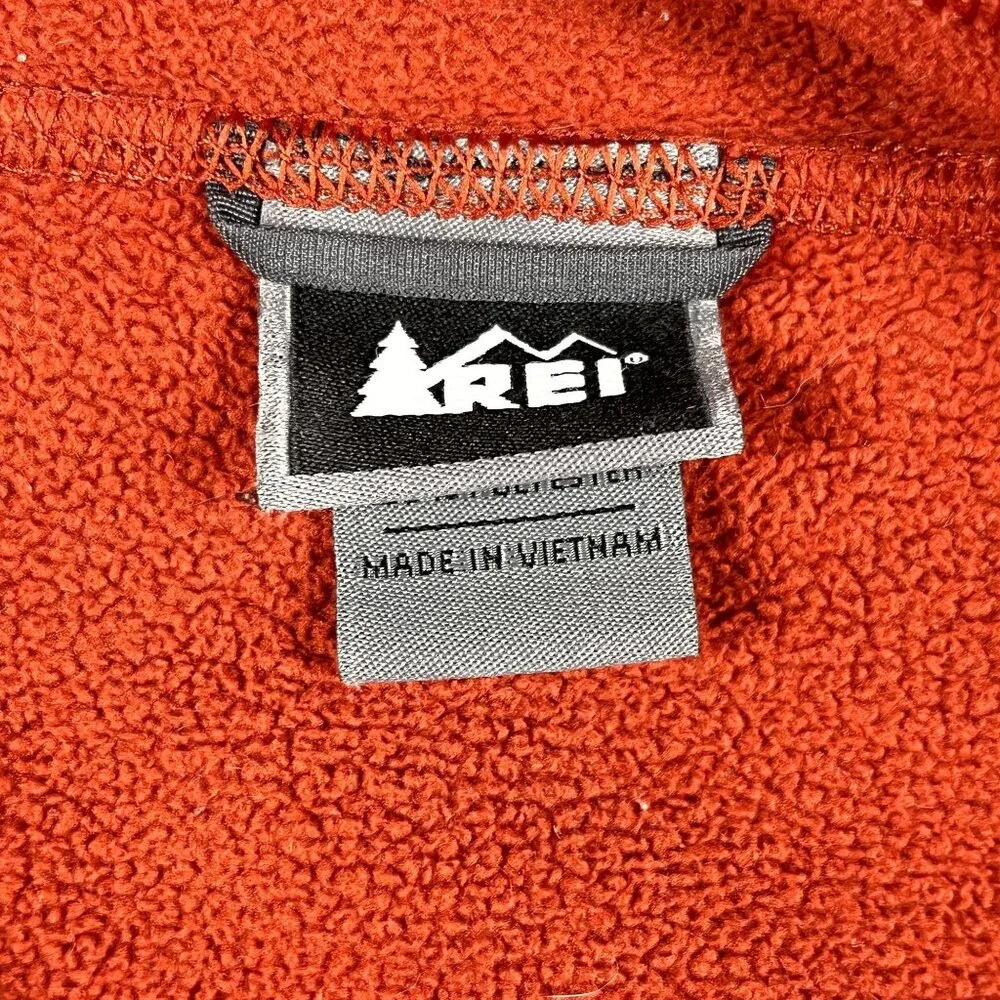 REI Full Zip Burnt Orange Fleece Size Large